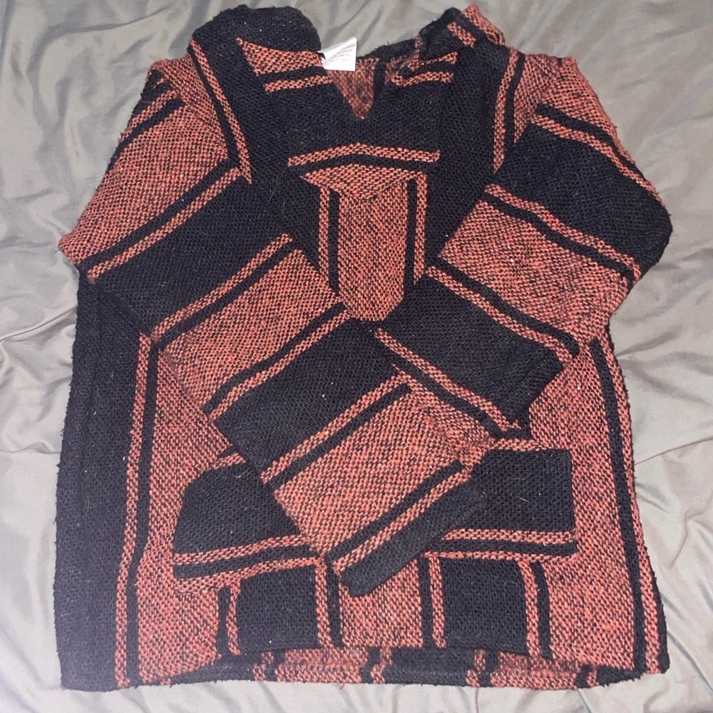 Orange and Black Drug Rug